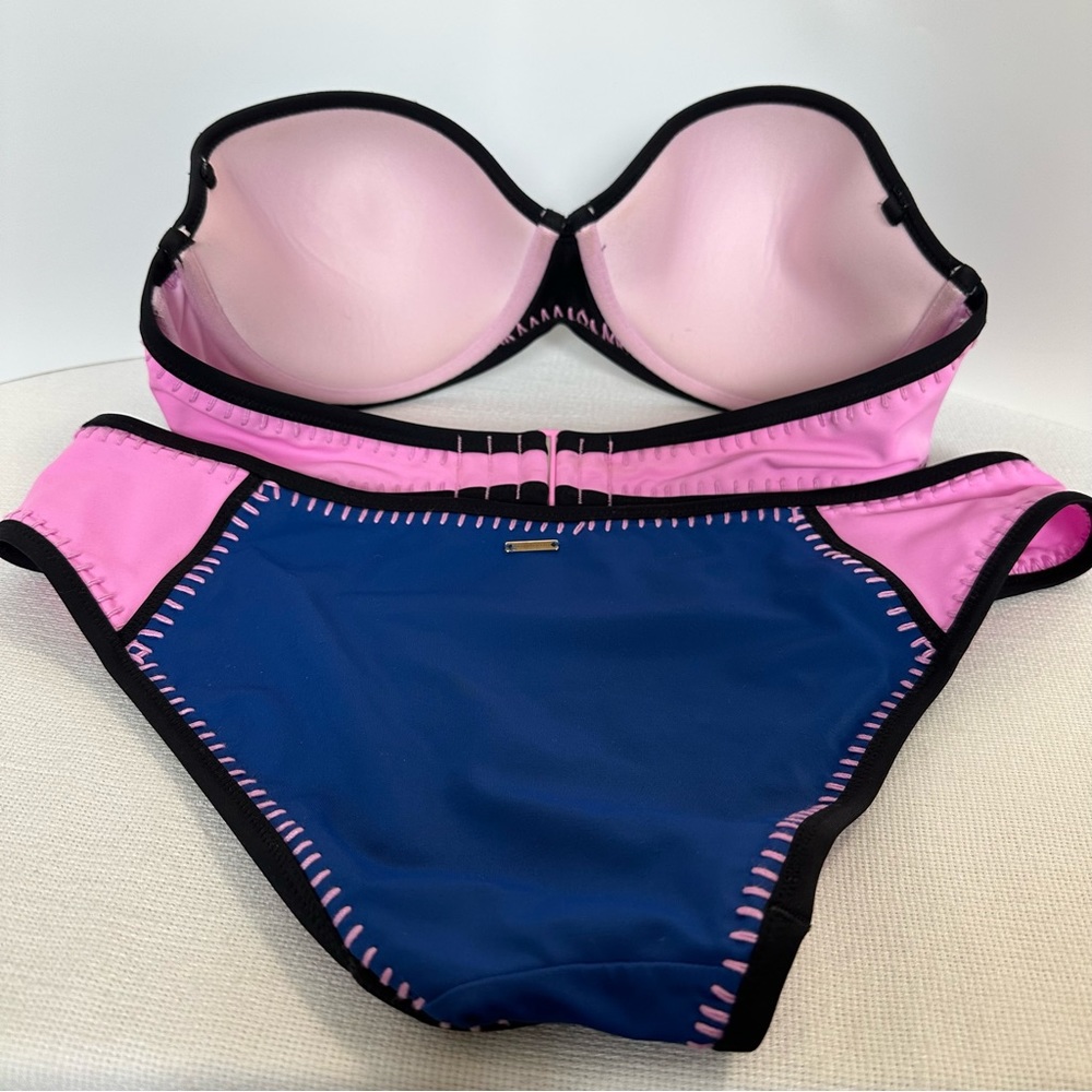 Victoria's Secret Stitched Flirt Bandeau & Classic Hipster Bikini 36D La… - Picture 3 of 13